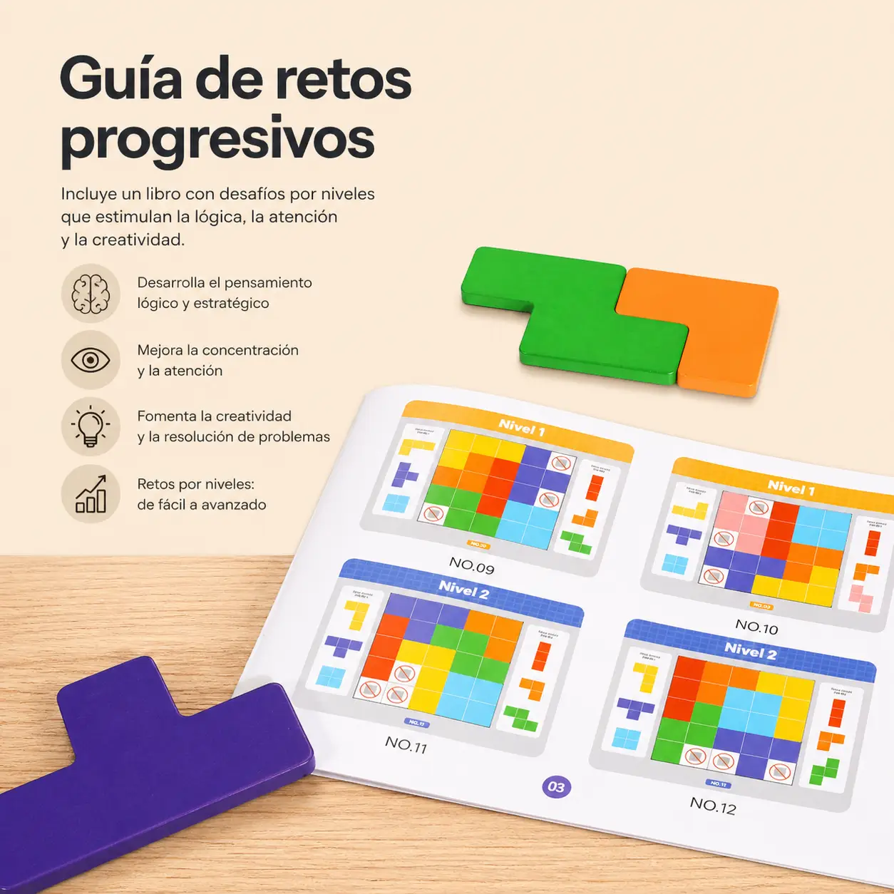 Juego Tipo Tetris Montessori para Niños - Portada