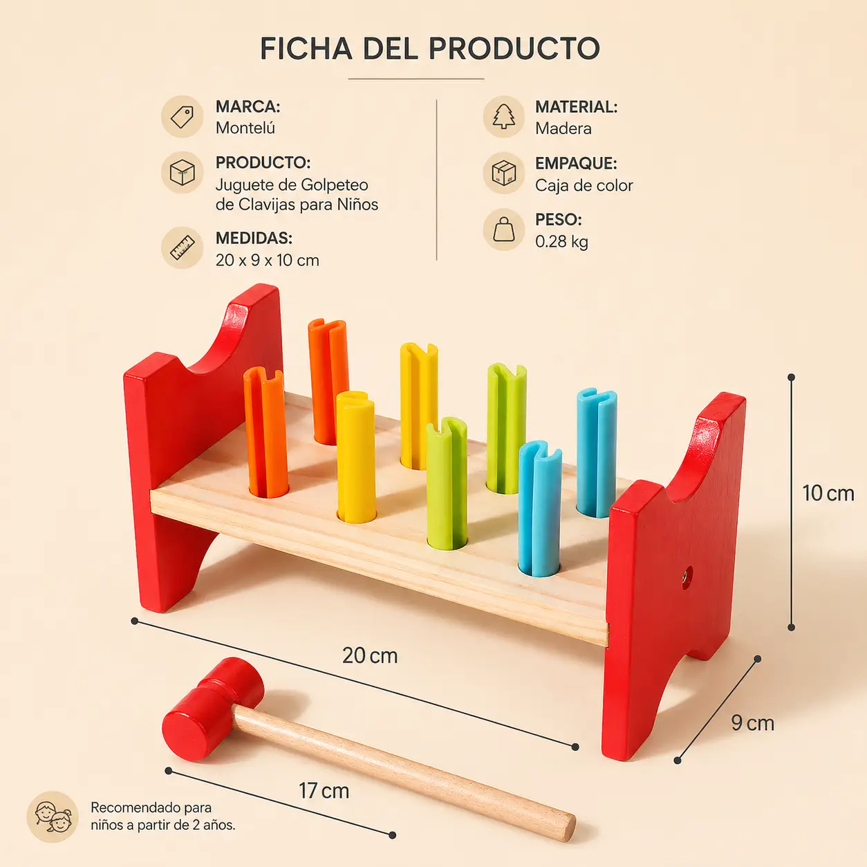 Juguete de Golpeteo de Clavijas para Niños