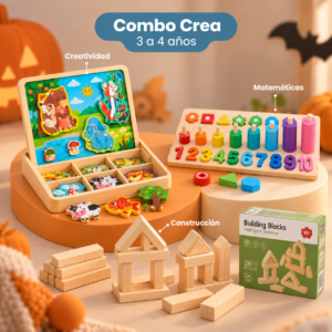 Combo Crea 3 a 4 años | Juguetes educativos de madera